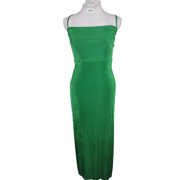 wild fable Dresses & Skirts - Womens Maxi Dress Size 2XL Green Bodycon Slinky Sexy Lace Up WhimsiGoth
